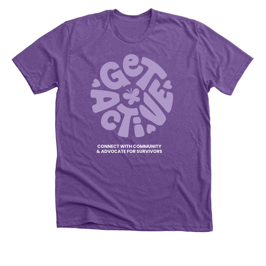 GET ACTIVE T, a Heather Team Purple Premium Unisex Tee