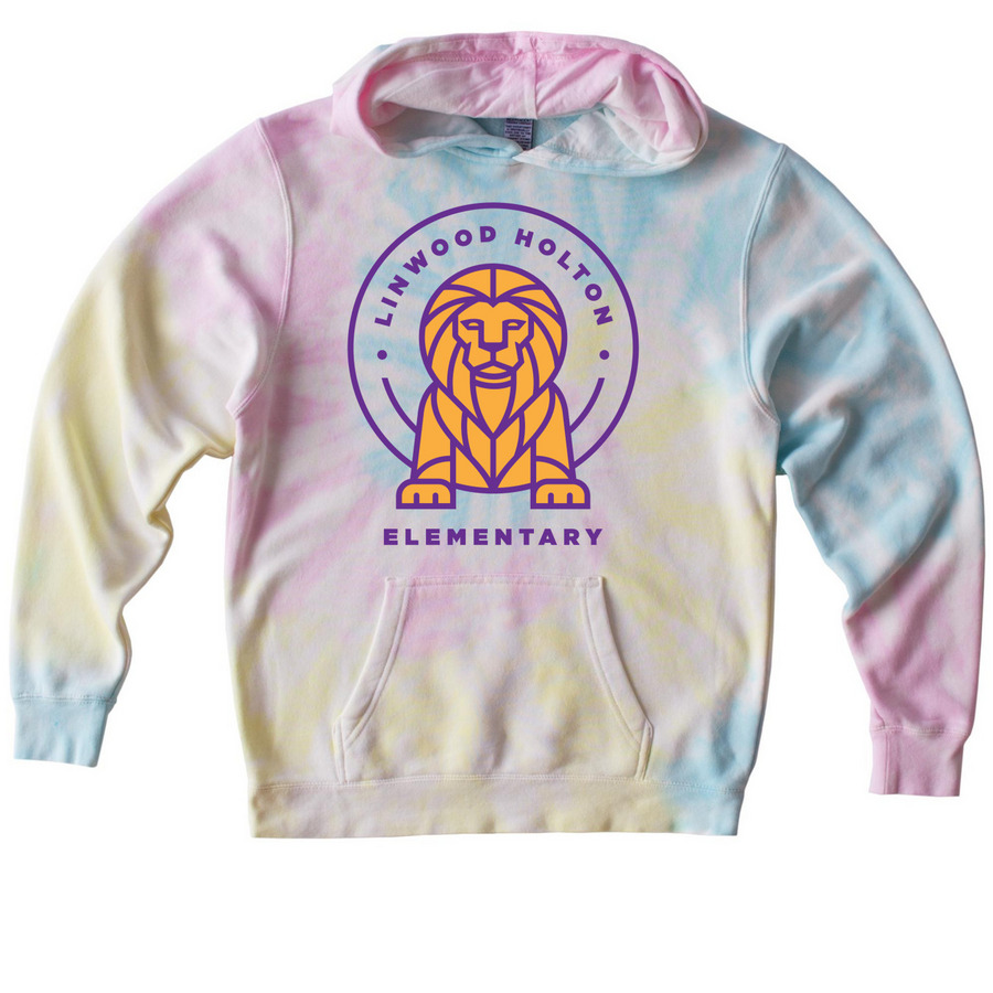 Youth Tie Dye Hoodie, a Sunset Swirl Youth Tie Dye Pullover Hoodie