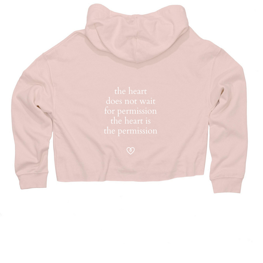 finding the ocean sweat crop w/ poetry back, a Blush Women?s Lightweight Cropped Hoodie (back-view)