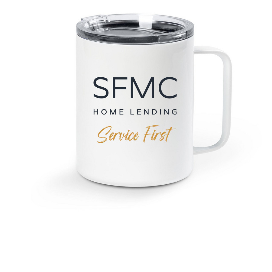 SFMC / Logo Travel Mug, a White Stainless Steel Travel Mug
