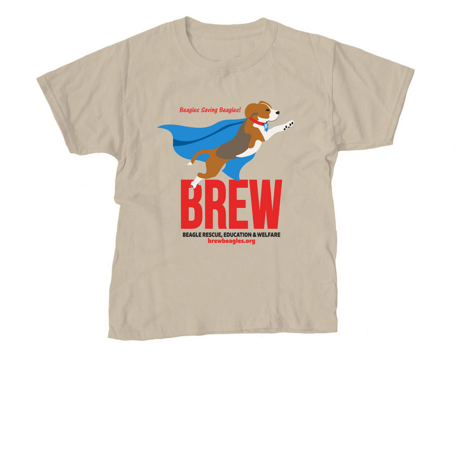 Hero Dog - Front Design, a Sand Youth Unisex Tee