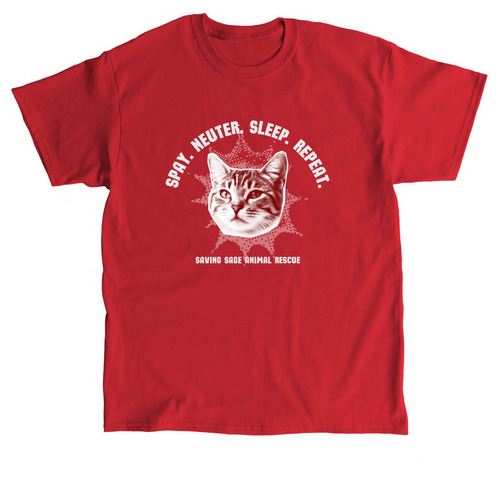 SPAY.NEUTER.SLEEP.REPEAT, a Red Classic Unisex Tee