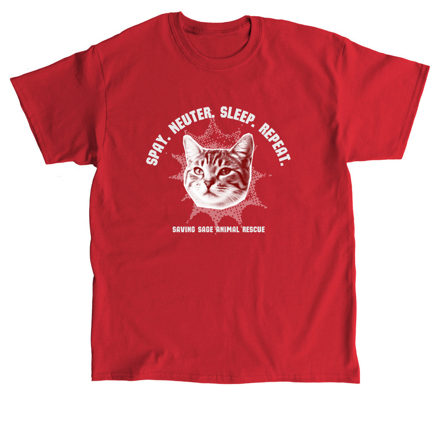 SPAY.NEUTER.SLEEP.REPEAT, a Red Classic Unisex Tee