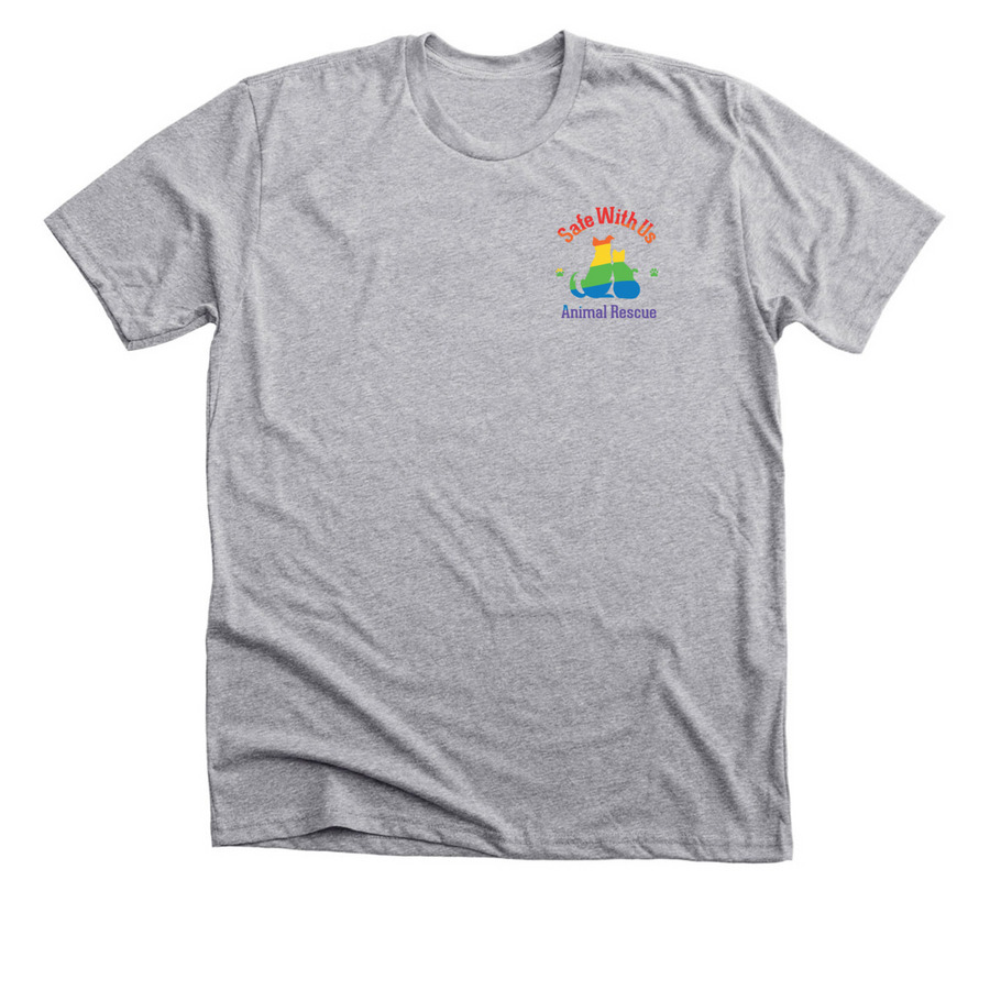 Safe With Us Animal Rescue Pride Fundraiser!, a Athletic Heather Premium Unisex Tee