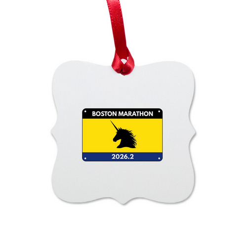 Boston Marathon 2026 ornament, a White Aluminum Square Ornament