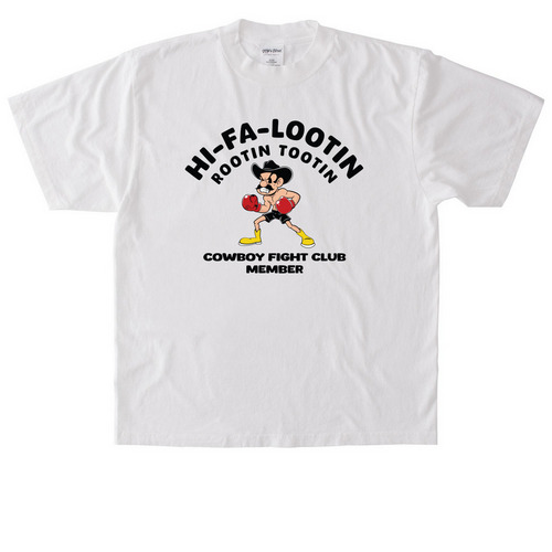 Cowboy Fight Club, a White Heavyweight Garment Dye Tee