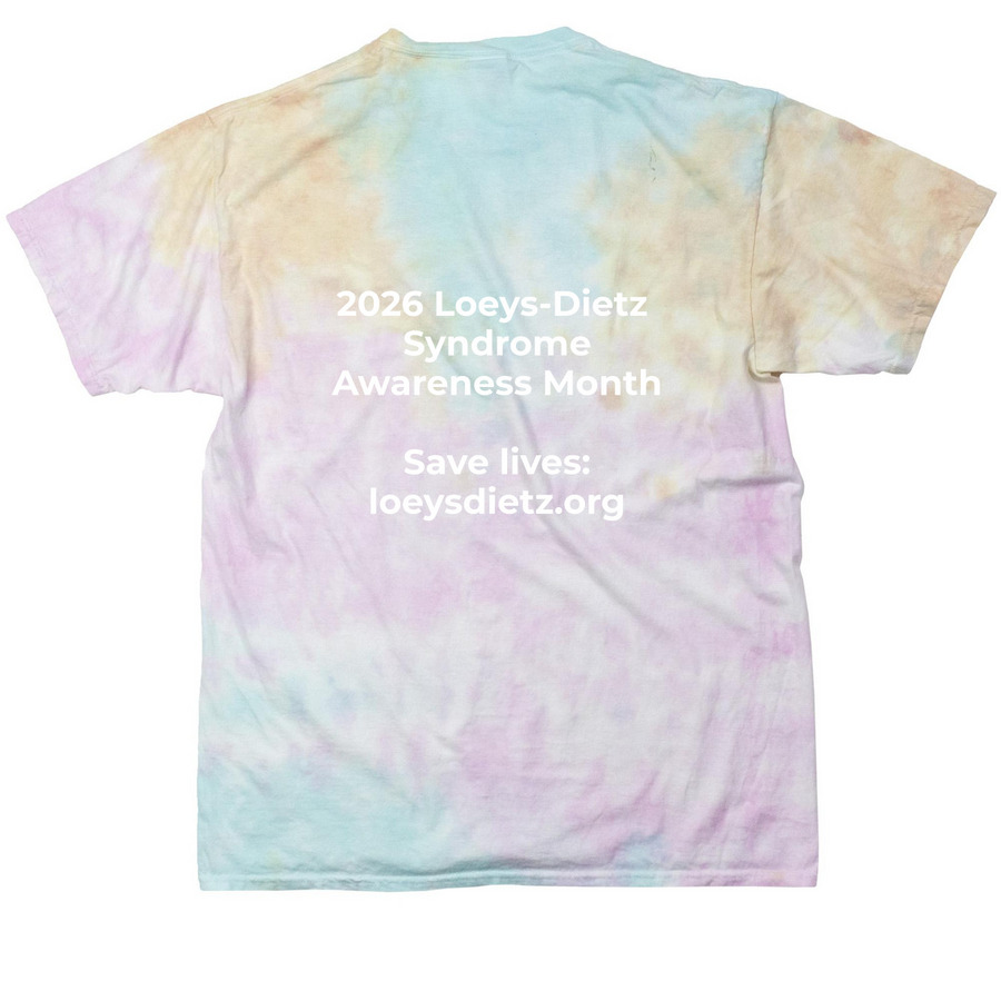 LDS Awareness Month 2026 Community Tee, a Snow Cone Classic Tie Dye Tee (back-view)