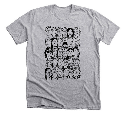 Many Faces, a Athletic Heather Premium Unisex Tee