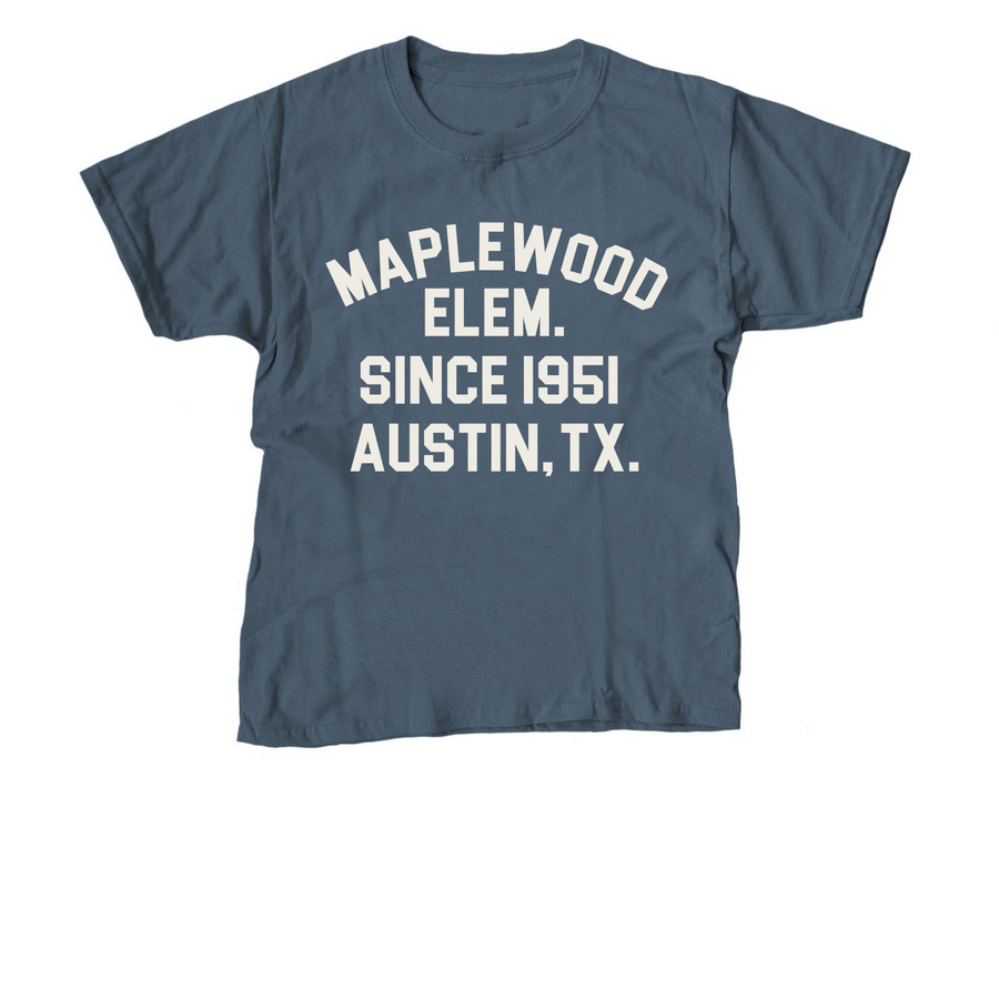 Maplewood Block Letter ? Youth Tee, a Indigo Youth Unisex Tee