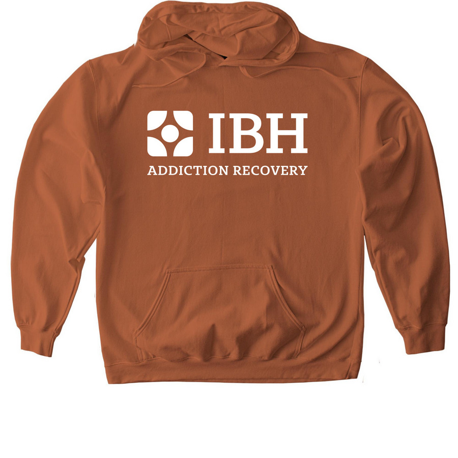 IBH Addiction Recovery Full Logo, New Style, a Texas Orange Softstyle Pullover Hoodie