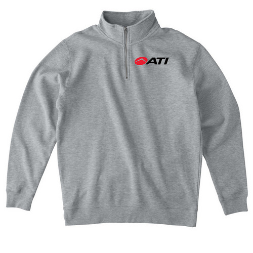 AWS x ATI Foundation, a Grey Heather Midweight Quarter Zip Pullover