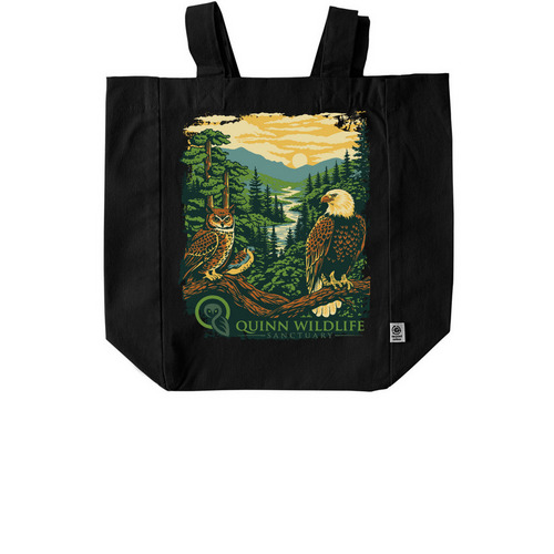 Quinn Wildlife Sanctuary Totes, a Black Recycled Cotton Tote Bag