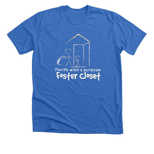 Foster Closet Thrift Shirts, a Heather True Royal Premium Unisex Tee
