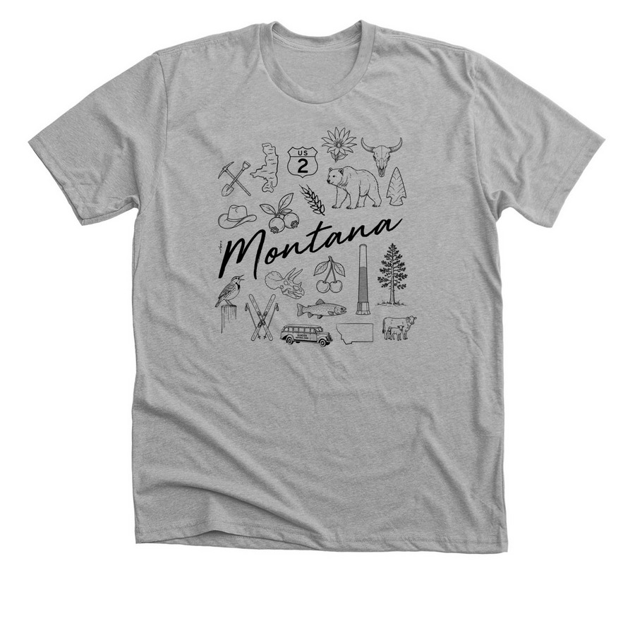 Montana, a Athletic Heather Premium Unisex Tee