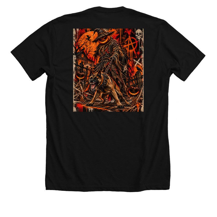 TC Halloween LB, a Solid Black Blend Premium Unisex Tee (back-view)