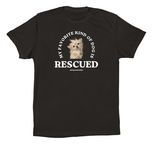 My Favorite Kind of Dog is Rescued, a Black Premium Cotton Tee