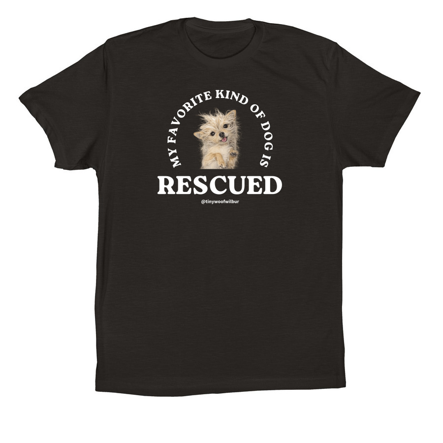 My Favorite Kind of Dog is Rescued, a Black Premium Cotton Tee