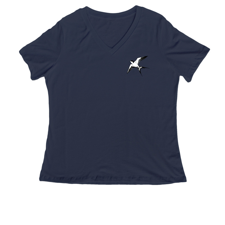 Baby B (original artwork), a Navy Women's Relaxed V-Neck Tee