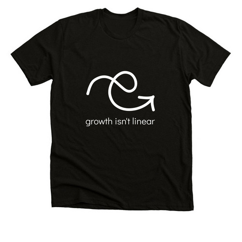 growth isn't linear, a Black Heather Premium Unisex Tee
