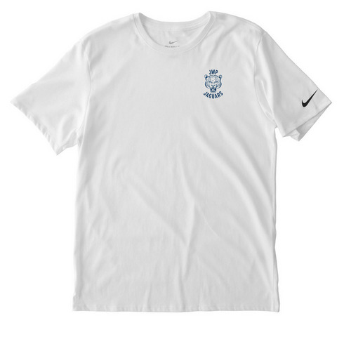 JWP Spirit Wear: Light Activewear, a White Nike Dri-FIT Jersey Blend Performance Tee