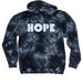 HOPE., a Black Tie Dyed Pullover Hoodie