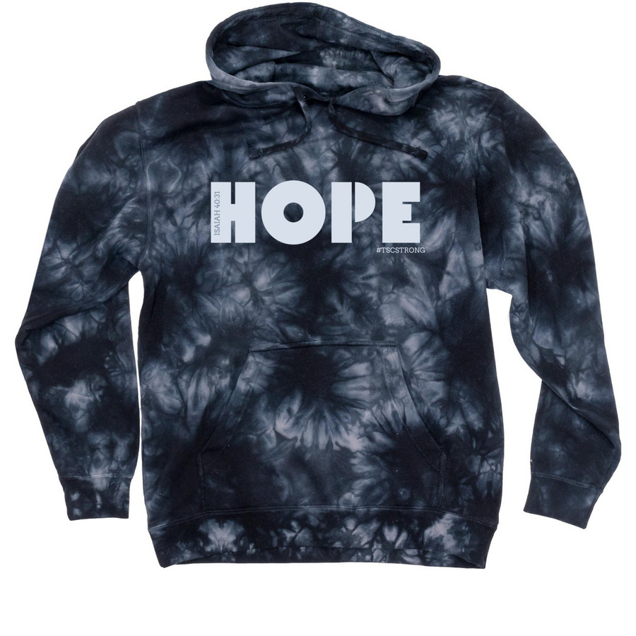 HOPE., a Black Tie Dyed Pullover Hoodie