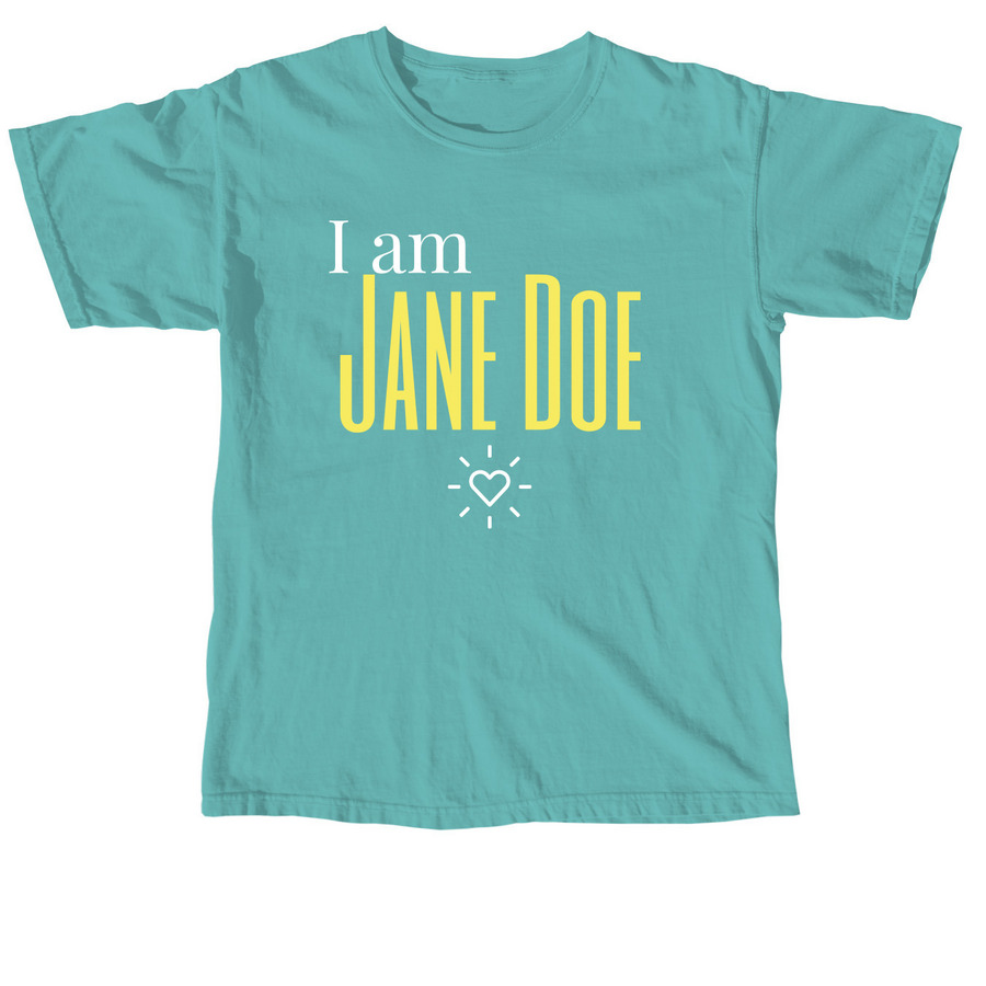 I Am Jane Doe: Stand With Survivors of SA, a Seafoam Comfort Colors Unisex Tee