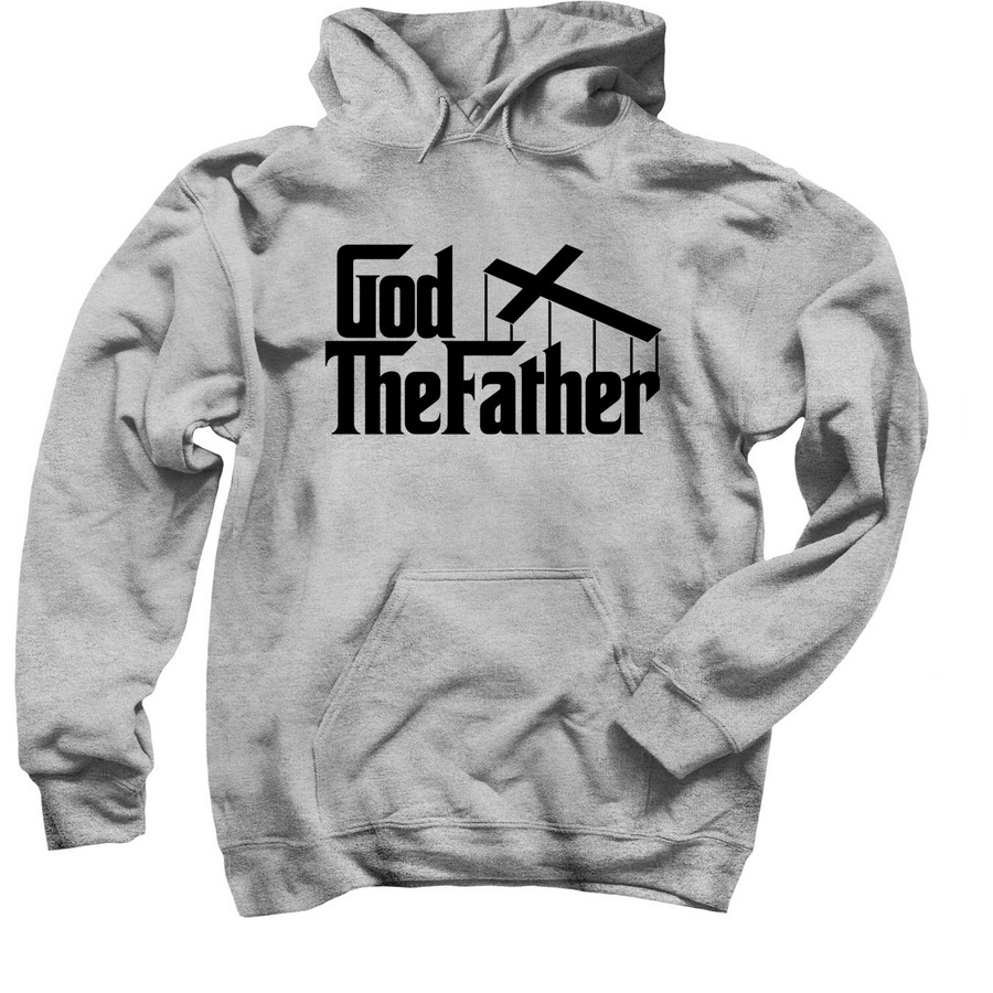 God The Father Hoodie (Black Logo), a Sport Grey Pullover Hoodie