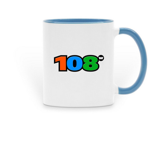 Wilson108 Mugs, a Light Blue Two-Tone Ceramic Mug