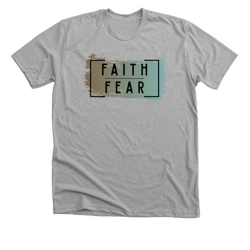 Faith over Fear - Blue, a Athletic Heather Premium Unisex Tee