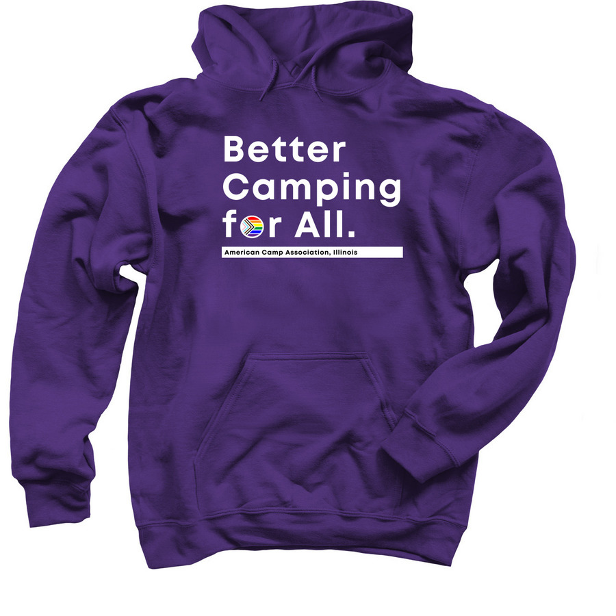 Better Camping for All Pride!, a Purple Pullover Hoodie