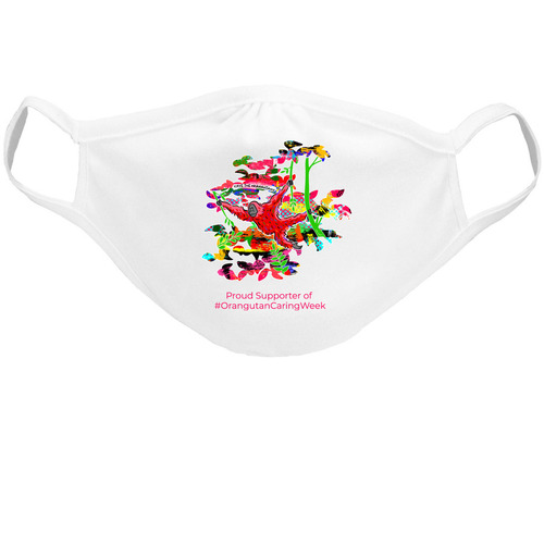 #OrangutanCaringWeek 2020 Face Mask, a White Premium Face Mask