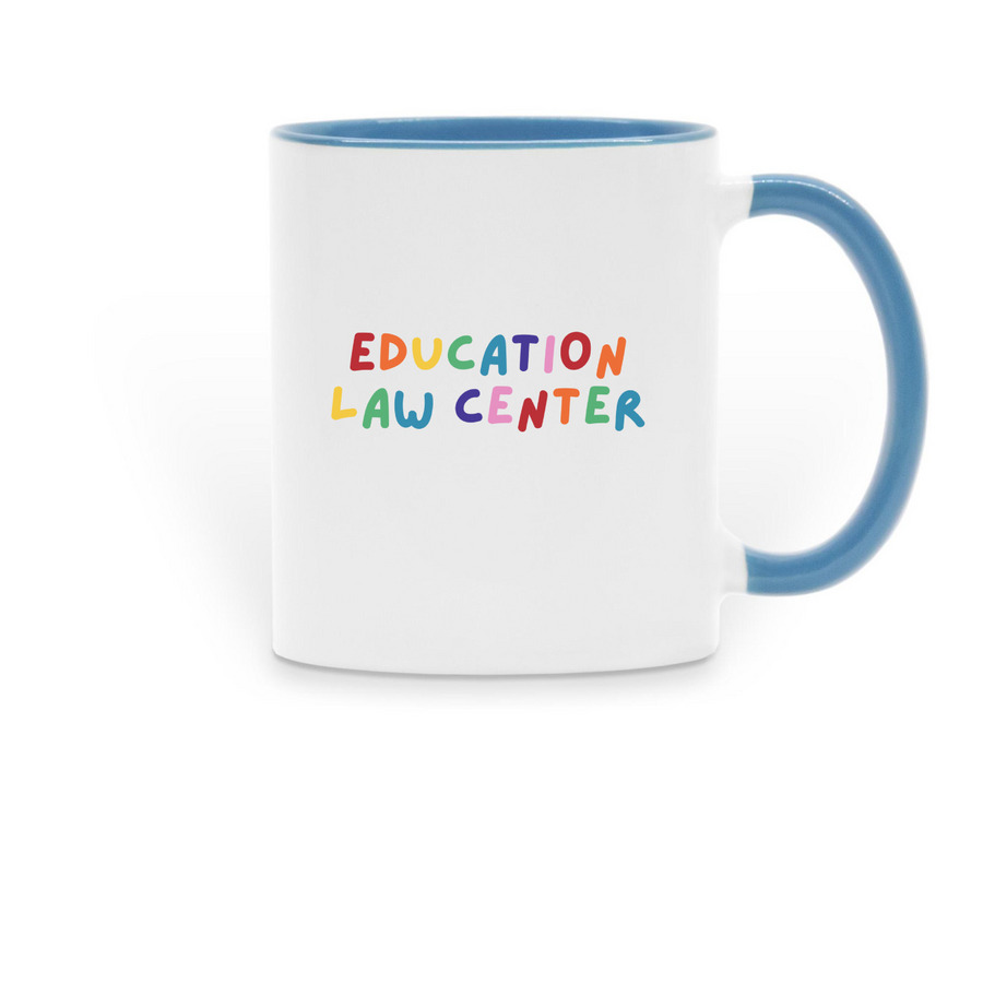 ELC Rainbow Mug, a Light Blue Two-Tone Ceramic Mug