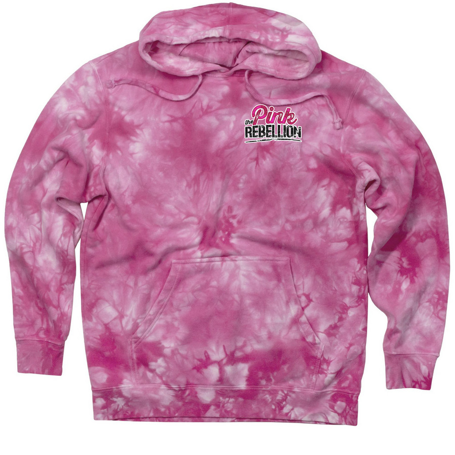 Pink Rebellion Hoodie, a Pink Tie Dyed Pullover Hoodie