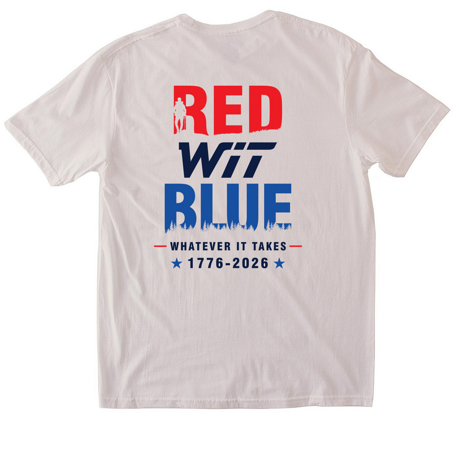 WIT RED WIT BLUE, a Ice Grey Softstyle Cotton Tee (back-view)