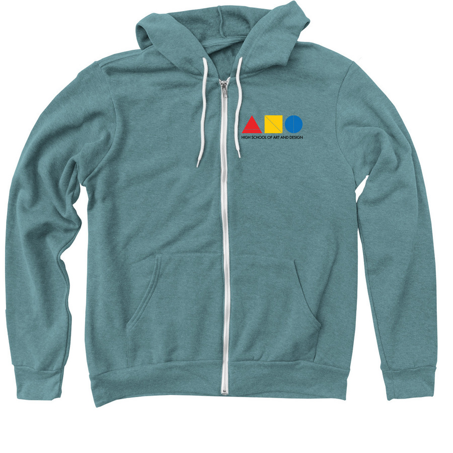 Zipper Hoodie - Brights, a Heather Deep Teal Zip Up Hoodie