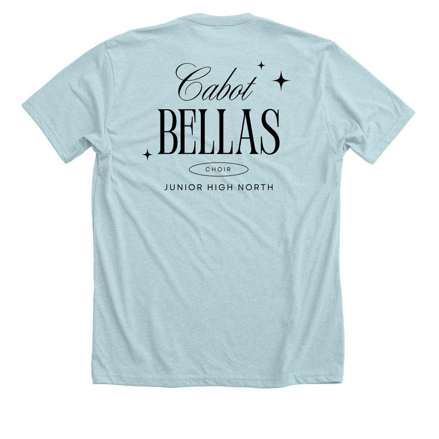 Bellas Choir Star Logo, a Heather Ice Blue Premium Unisex Tee (back-view)