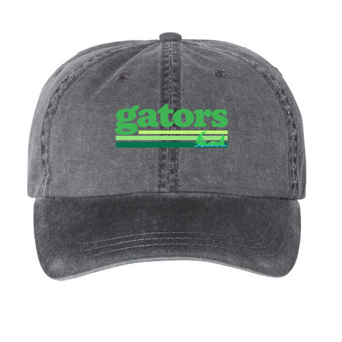 Gator stripes hat, a Black Printed Pigment Dye Baseball Cap