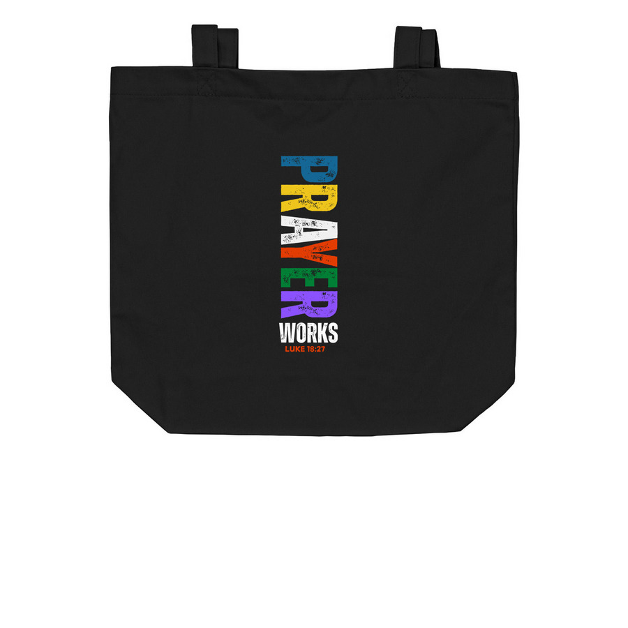 Prayer Works Tote, a Black Organic Cotton Tote Bag