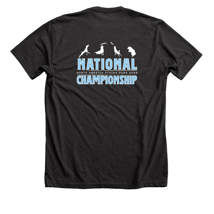 Posh nationals white, a Dark Grey Heather Premium Unisex Tee (back-view)
