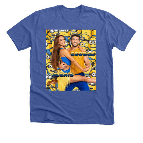 George & Alexis (Minions Shirt) Strictly 2025, a Solid True Royal Premium Unisex Tee