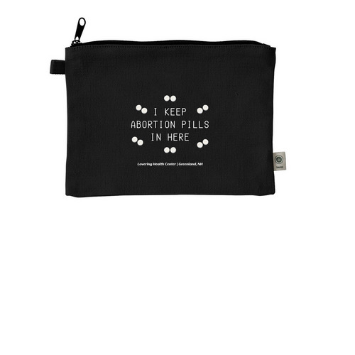 Abortion Pills Pouch, a Black 9"x7" Hemp Blend Pouch