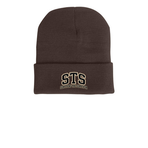 STS Beanie, a Brown Printed Cuffed Beanie
