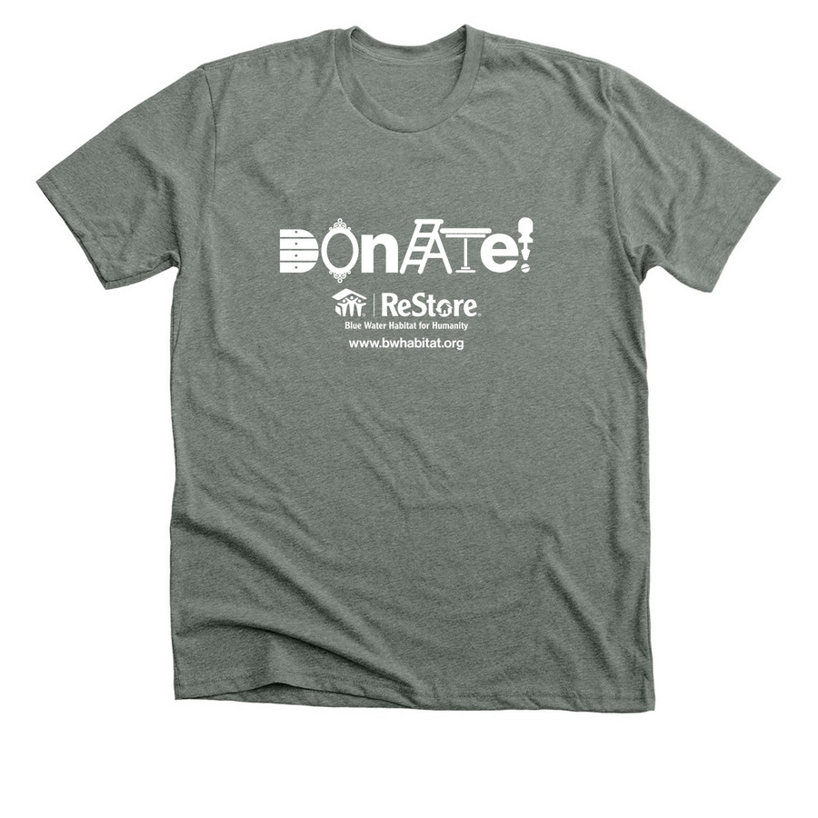 Donate, a Deep Heather Premium Unisex Tee