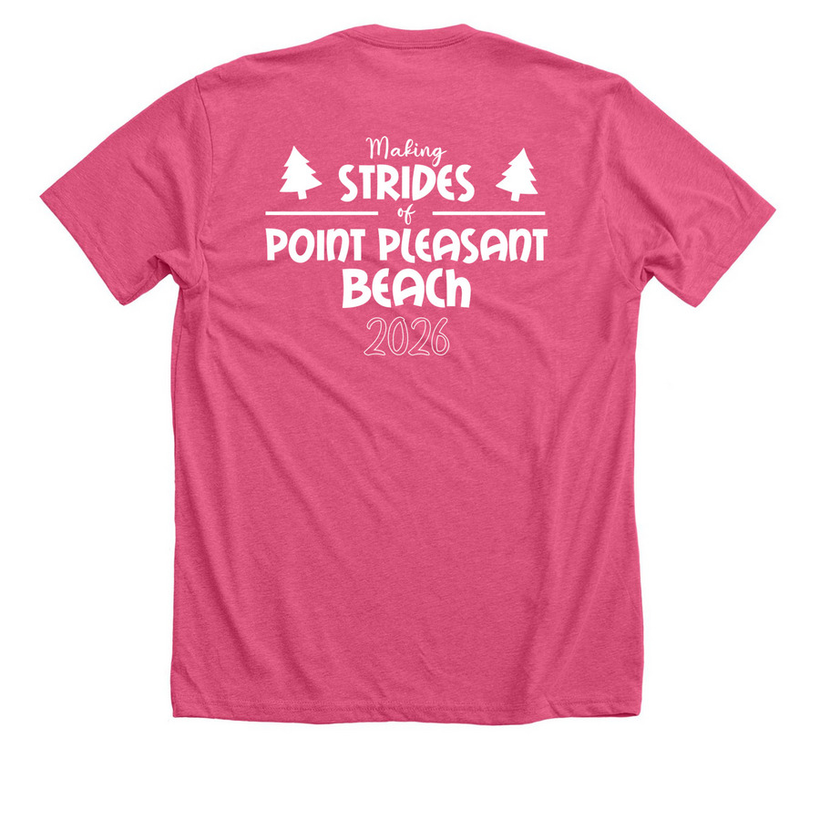 Pink Pines&nbsp;, a Heather Charity Pink Premium Unisex Tee (back-view)