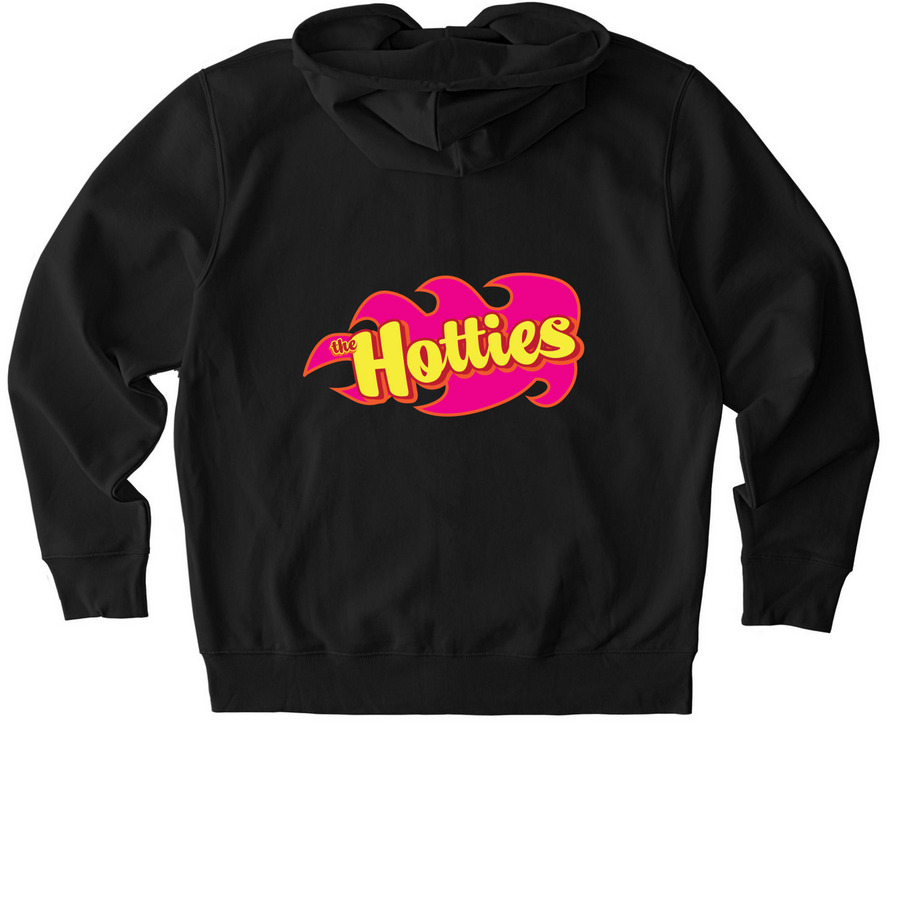 Hottie PINK Zipper Hoodie, a Black Stanley/Stella Unisex Cultivator 2.0 Zip Up Pullover Hoodie (back-view)