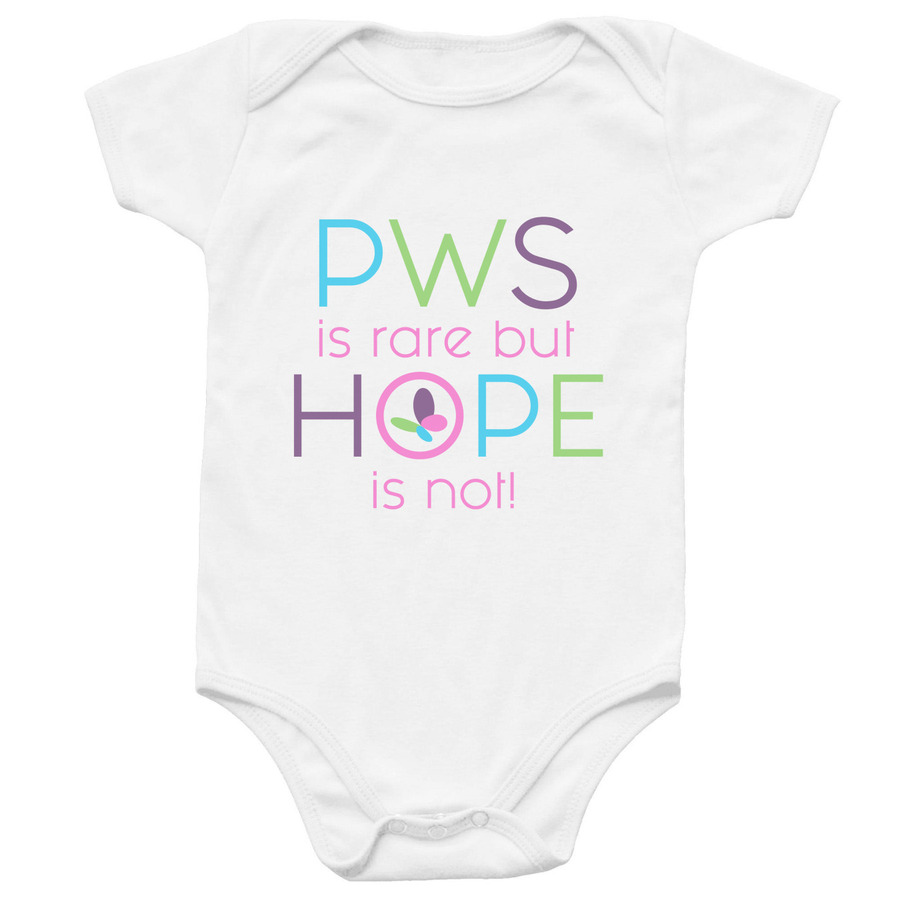 PWS is Rare but HOPE is not Onesie, a White Infant Onesie