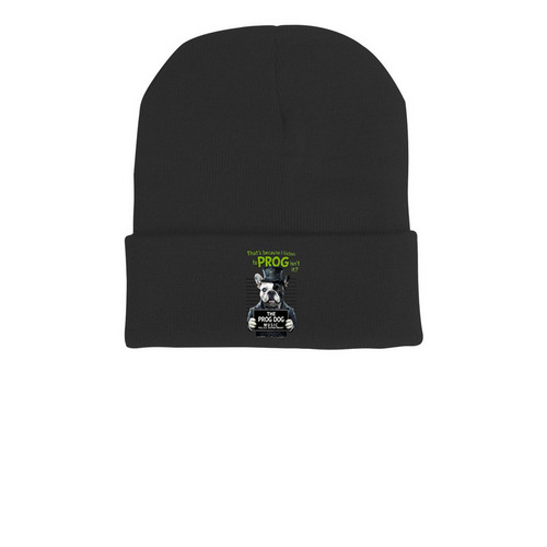 Beanie police music dpt, a Black Printed Cuffed Beanie