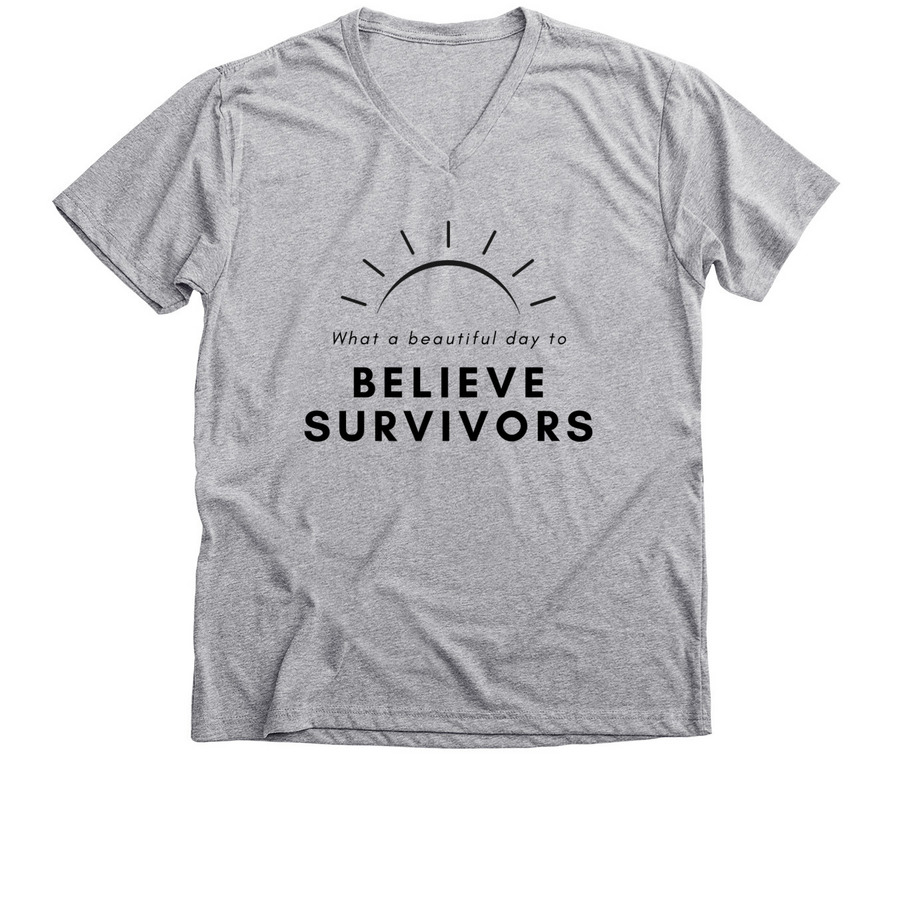Believe Survivors, a Athletic Heather Premium V-Neck Tee