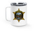 Kaos and Mazi&nbsp;, a White Stainless Steel Travel Mug (back-view)